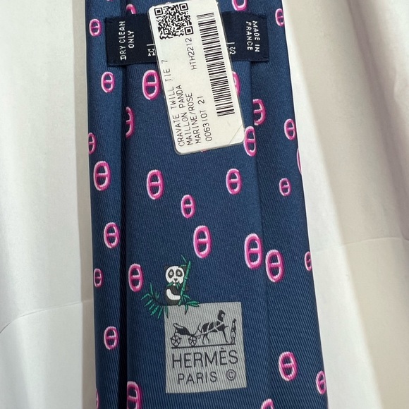 hermes Tie 7 Maillon Panda tie - Picture 3 of 4